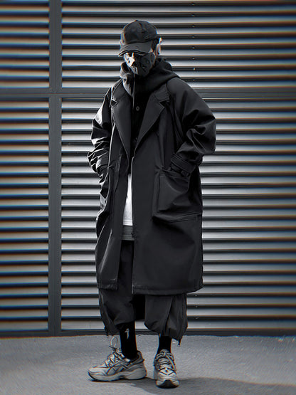 HiJ36 Black Urban Trench Coat