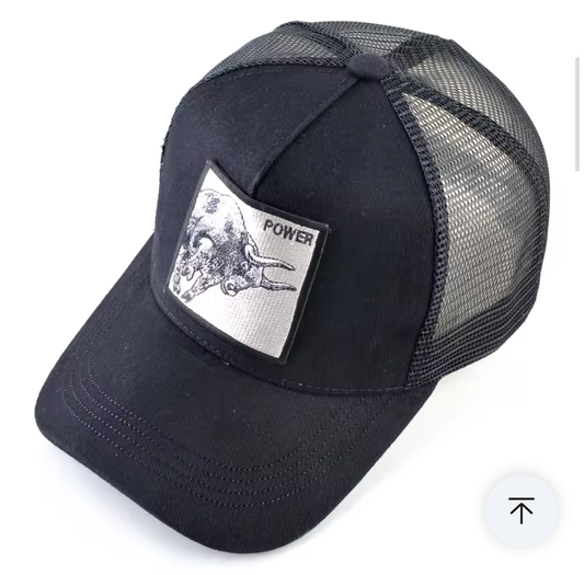 Women's Trucker Hat – Embroidered Bull Patch Snapback