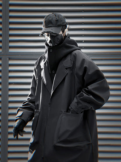 HiJ36 Black Urban Trench Coat