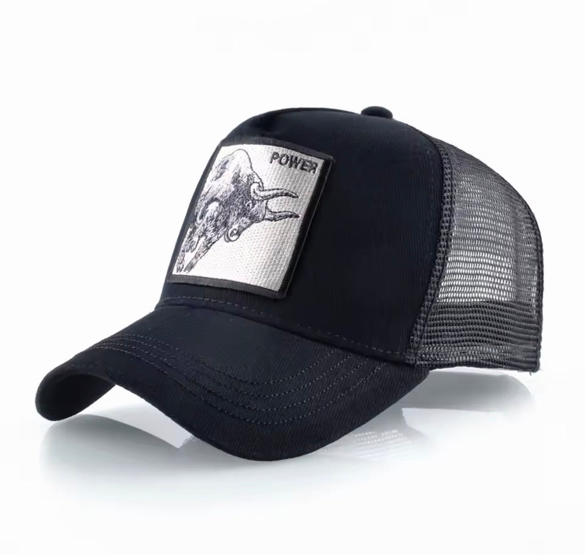 Women's Trucker Hat – Embroidered Bull Patch Snapback