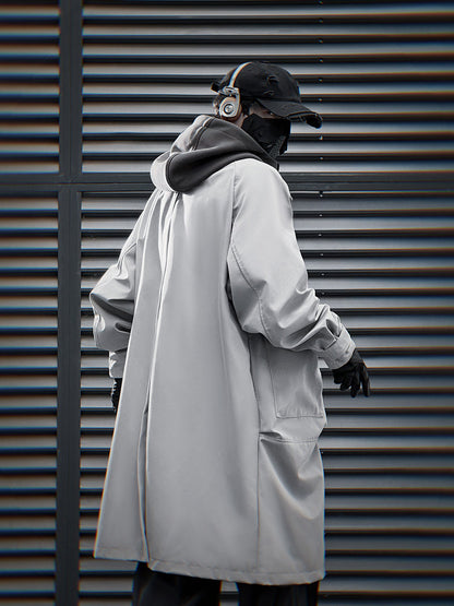 HiJ36 Grey Urban Trench Coat